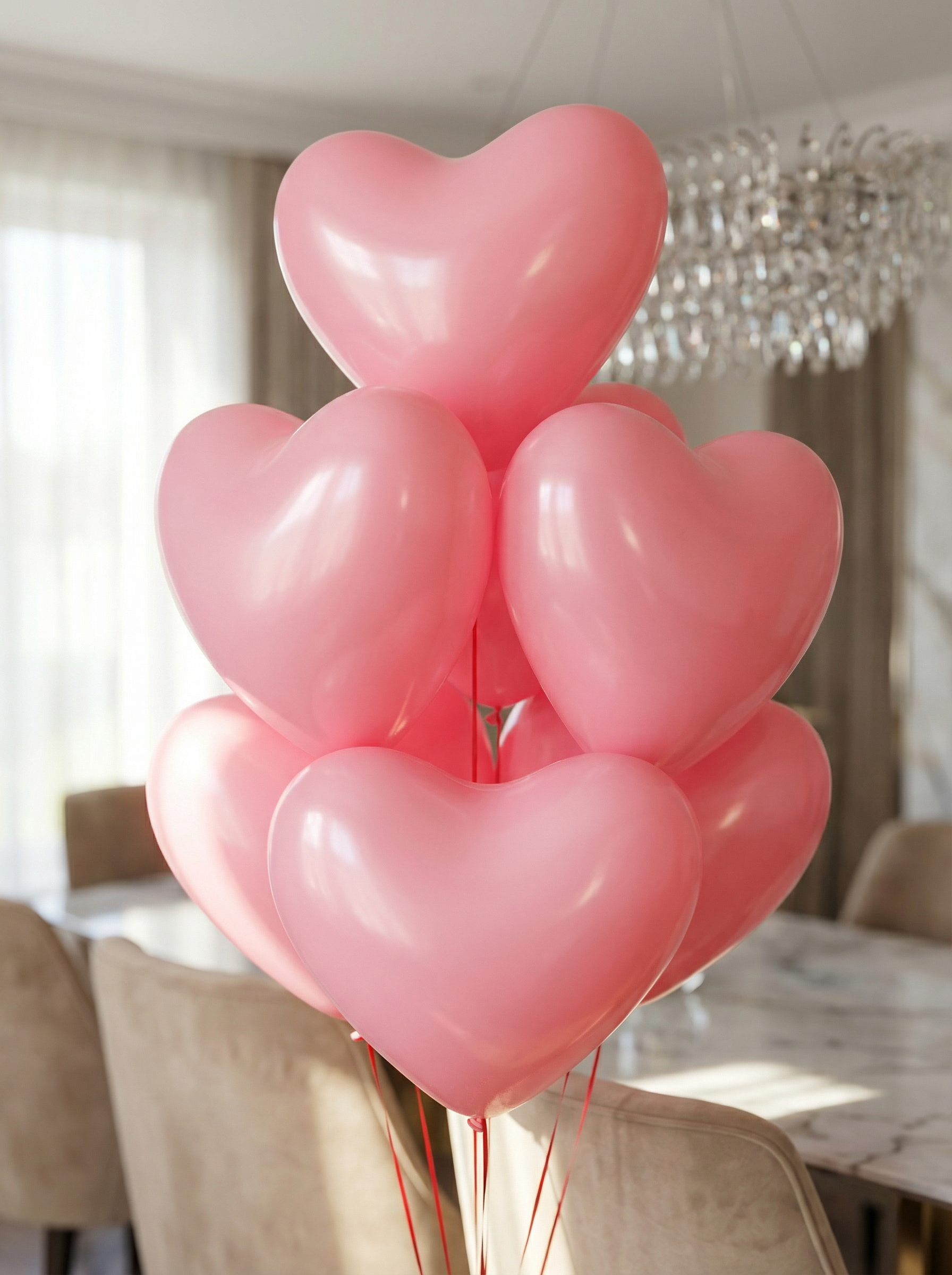 Шары латексные СЕРДЦА Нежно-Розовые 35 см — изображение 2