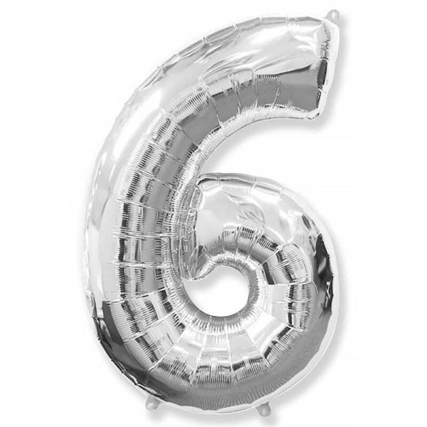 Фольгированный шар «Цифра 6» — изображение 4