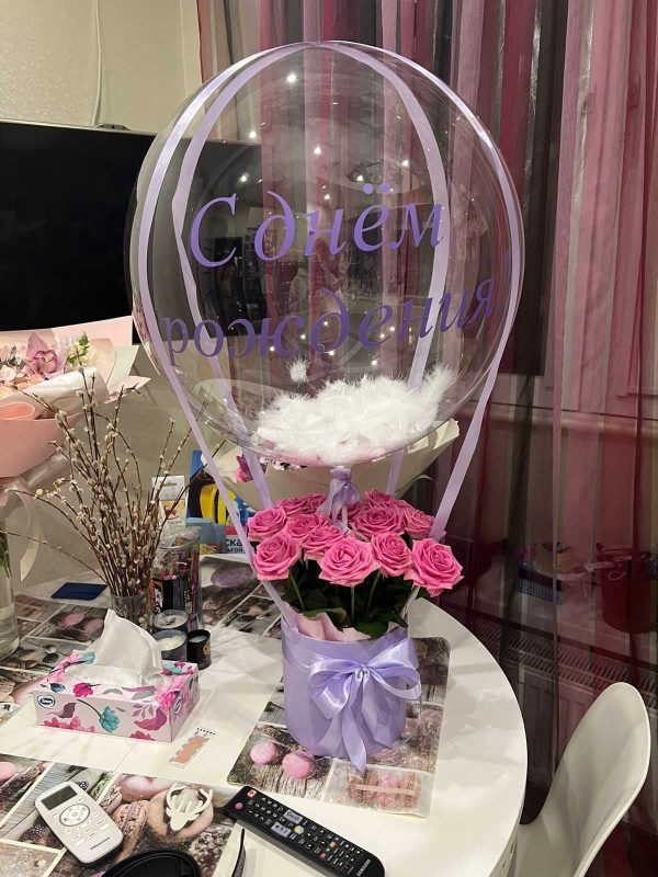 Шар Bubbles с корзинкой (AirBoxFlowers) модель - 11 — изображение 2