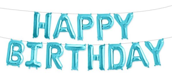 Растяжка надувная «Happy Birthday» синяя — изображение 2