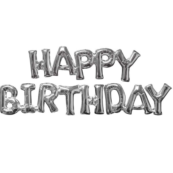 Растяжка надувная «Happy Birthday» синяя — изображение 4