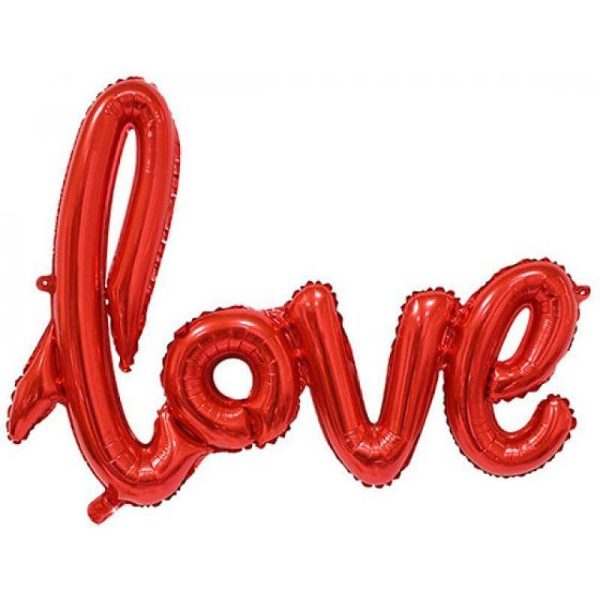 Растяжка надувная «Love» красная