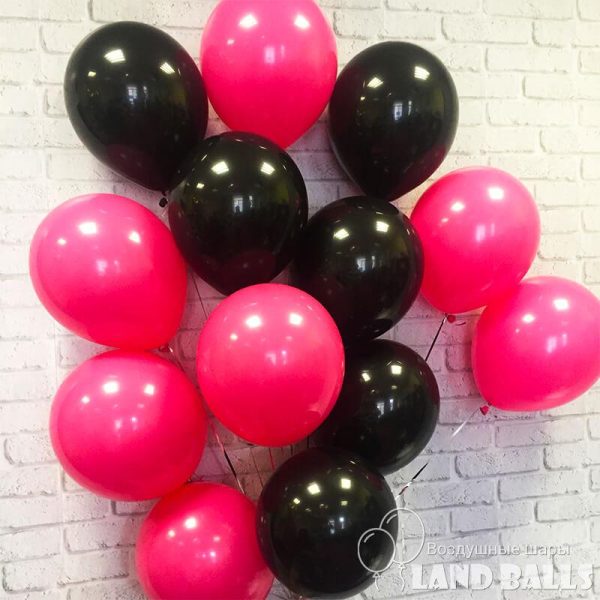 Шары «Черные и Фуксия» 35 см