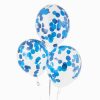 Шары с конфетти «Голубые и синие» 35 см
