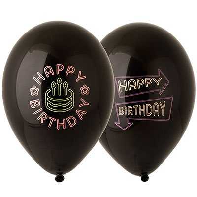 Шары с рисунком «Happy Birthday»
