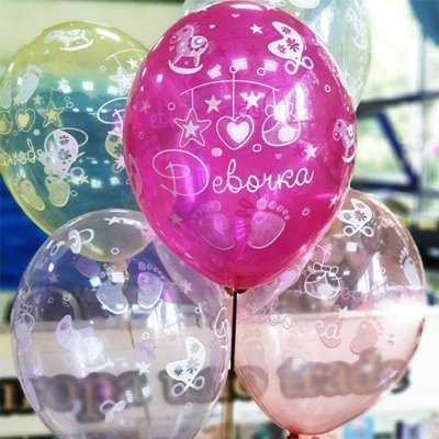 Шары «С рисунком С Рождением Девочка»